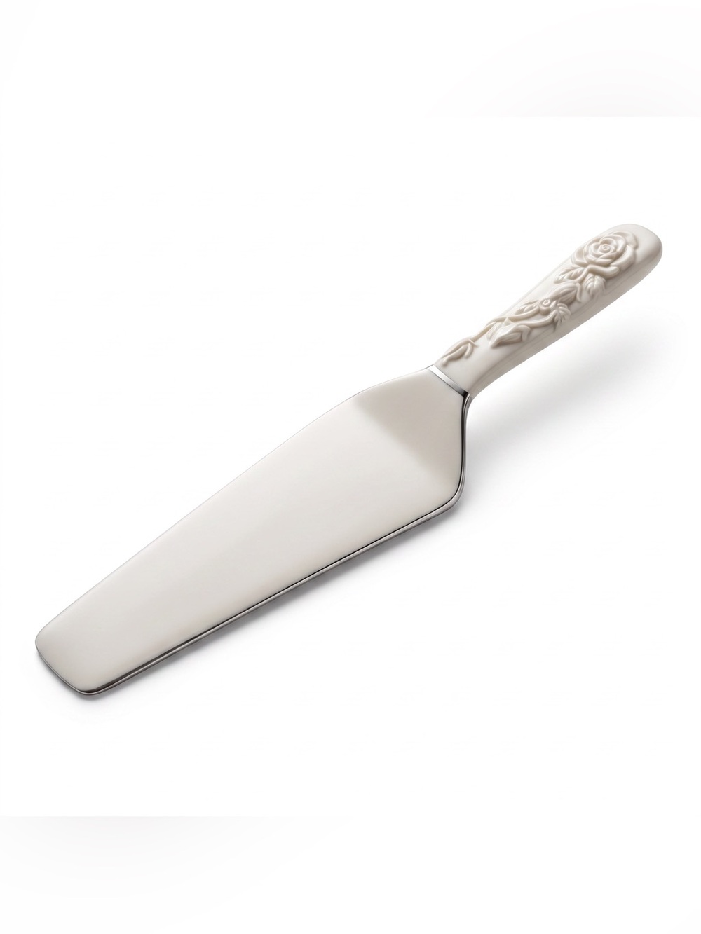 Vintage Royal Limited Porcelain Rose Cake Server, Elegant White Wedding Decor